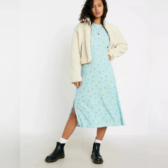 Faithfull The Brand Jea Marie Puff Sleeve Feminine Midi Sundress Dress Sz Small - Picture 2 of 16